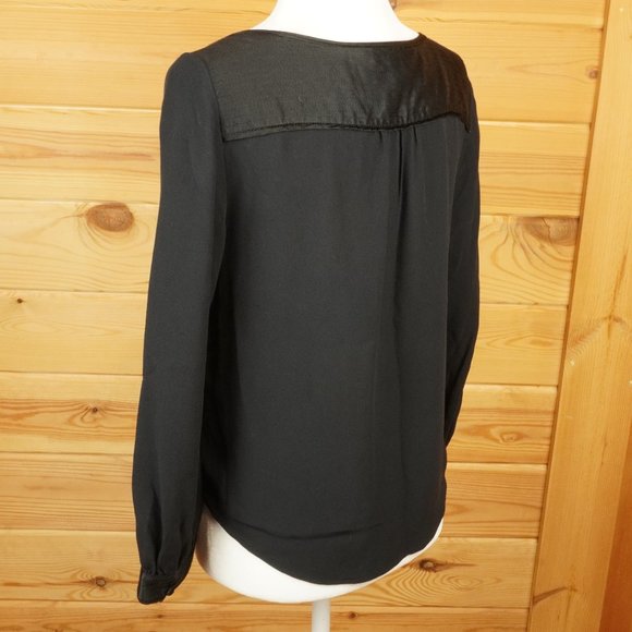 Diane von Furstenberg Black Silk Top Size 10 - Picture 5 of 8